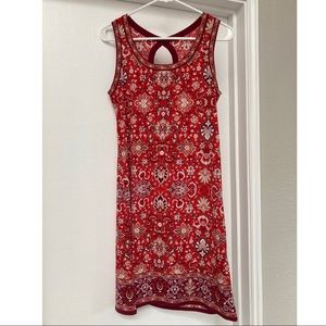 Max Studio patterned red sleeveless dress